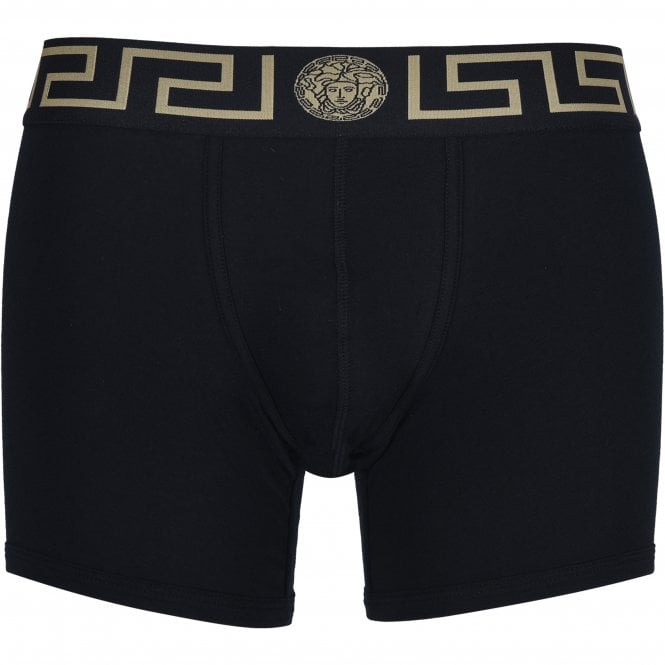 2-Pack Greca Border Boxer Briefs, Black/Grey-Versace-UNDERU