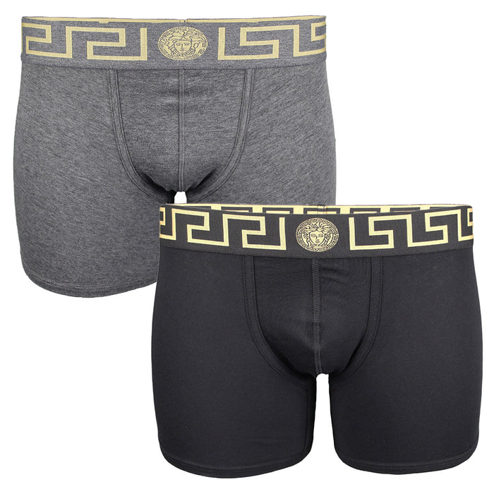 Versace black and grey boxer brief 2 pack