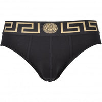 3-Pack Greca Border Low-Rise Briefs, Black/White/Navy-Versace-UNDERU