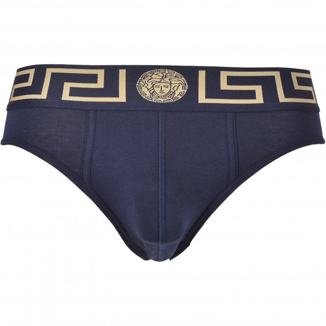 3-Pack Greca Border Low-Rise Briefs, Black/White/Navy-Versace-UNDERU