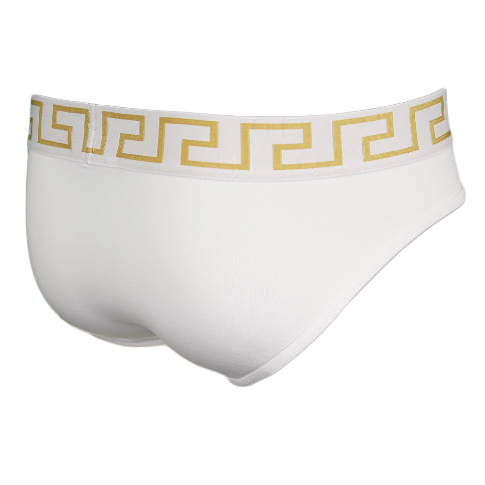 Greca Border Briefs, White