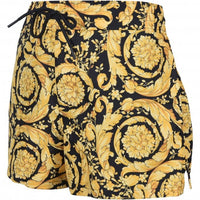 Golden Baroque Luxe Swim Shorts, Black/Gold-Versace-UNDERU