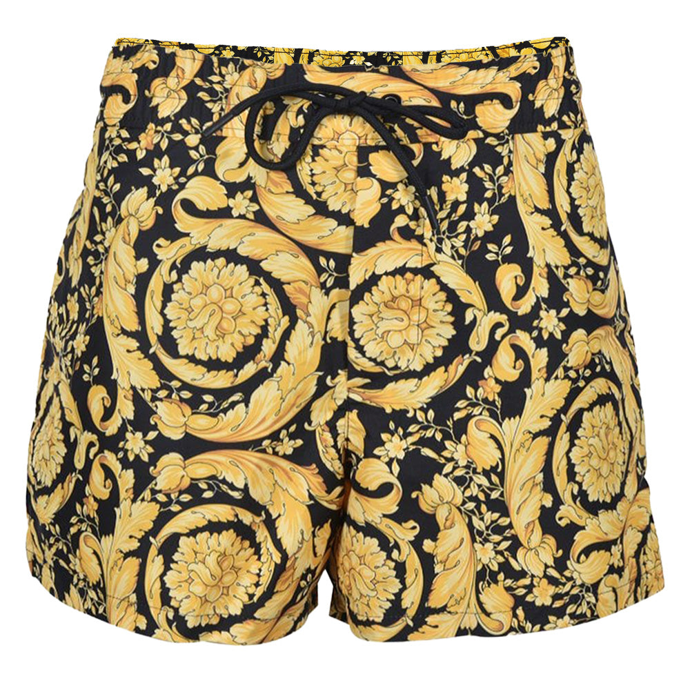 Barocco Swim Shorts, Black/Gold