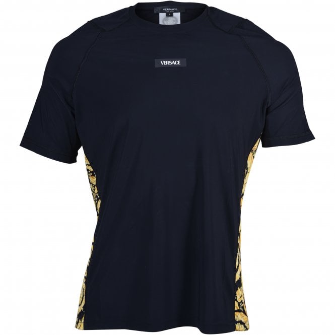 Golden Barocco Technical Gym T-Shirt, Black-Versace-UNDERU