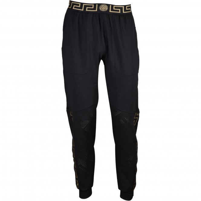 Iconic Logo Technical Gym Jogging Bottoms, Black/gold-Versace-UNDERU