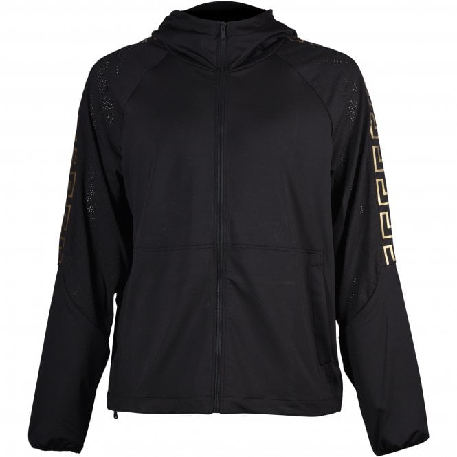 Iconic Logo Technical Gym Hoodie, Black/gold-Versace-UNDERU