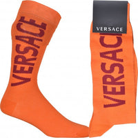 Script Logo Sports Socks, Orange/burgundy-Versace-UNDERU