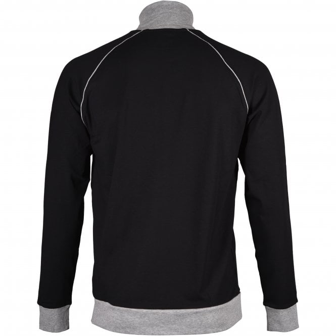 Mix & Match Zip-Thru Loungewear Track Jacket, Black/grey-BOSS-UNDERU