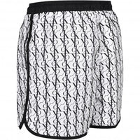 cK1 Logo Print Boys Swim Shorts, Black/White-Calvin Klein-UNDERU