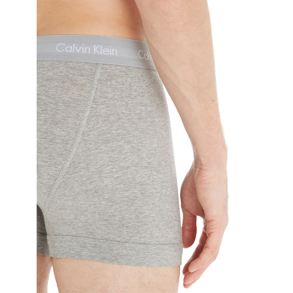 3-Pack Cotton Stretch Boxer Trunks, Grey Heather-Calvin Klein-UNDERU