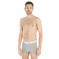 3-Pack Low-Rise Cotton Stretch Boxer Trunks, Grey Heather-Calvin Klein-UNDERU