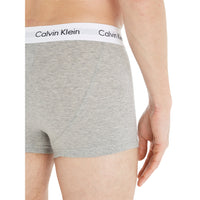 3-Pack Low-Rise Cotton Stretch Boxer Trunks, Grey Heather-Calvin Klein-UNDERU