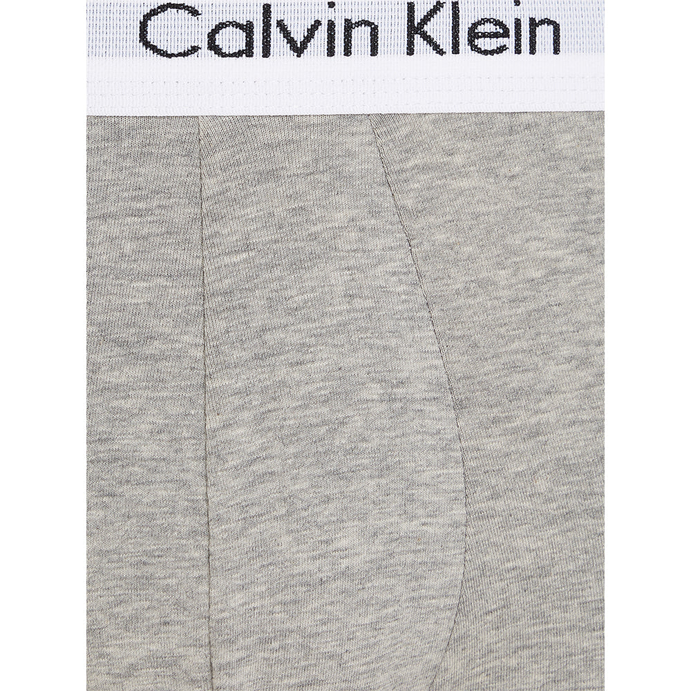 3-Pack Low-Rise Cotton Stretch Boxer Trunks, Grey Heather-Calvin Klein-UNDERU