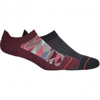 2-Pack Whole Package Geo Pattern Liner Socks, Black/Burgundy-SAXX-UNDERU