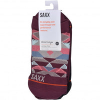 2-Pack Whole Package Geo Pattern Liner Socks, Black/Burgundy-SAXX-UNDERU