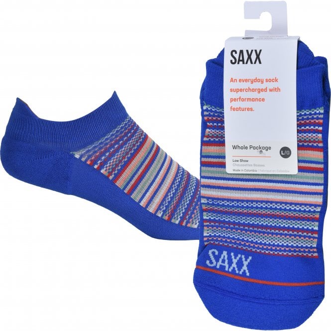 Whole Package Vibrant Stripes Liner Sock, Blue/Multi-SAXX-UNDERU