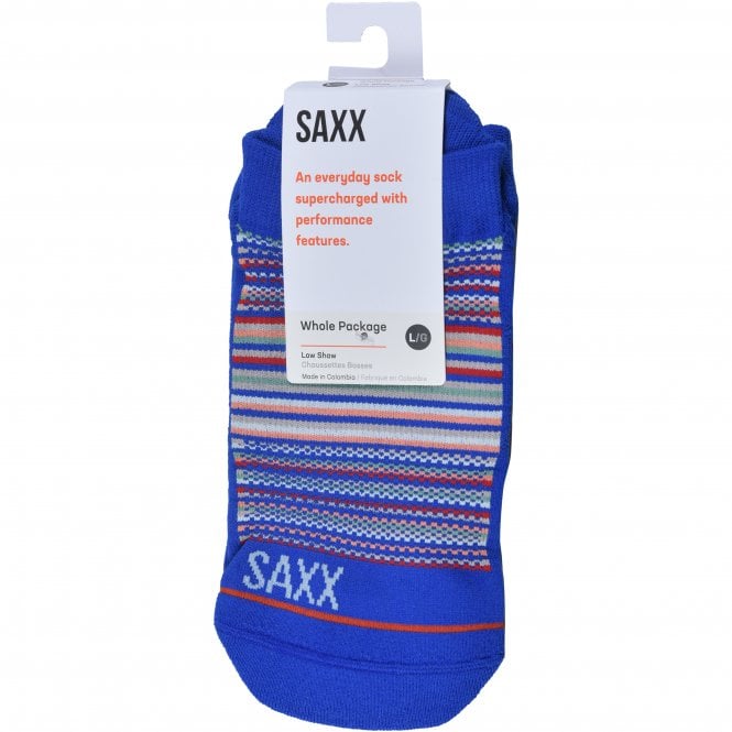 Whole Package Vibrant Stripes Liner Sock, Blue/Multi-SAXX-UNDERU