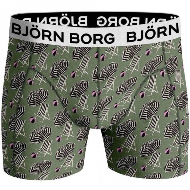 2-Pack Deckchair & Solid Boys Boxer Trunks, Green Mix-Bjorn Borg-UNDERU