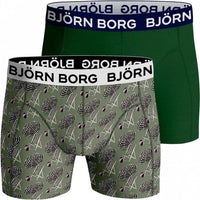 2-Pack Deckchair & Solid Boys Boxer Trunks, Green Mix-Bjorn Borg-UNDERU