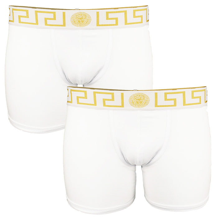 Versace greca 2 pack of boxer briefs in white