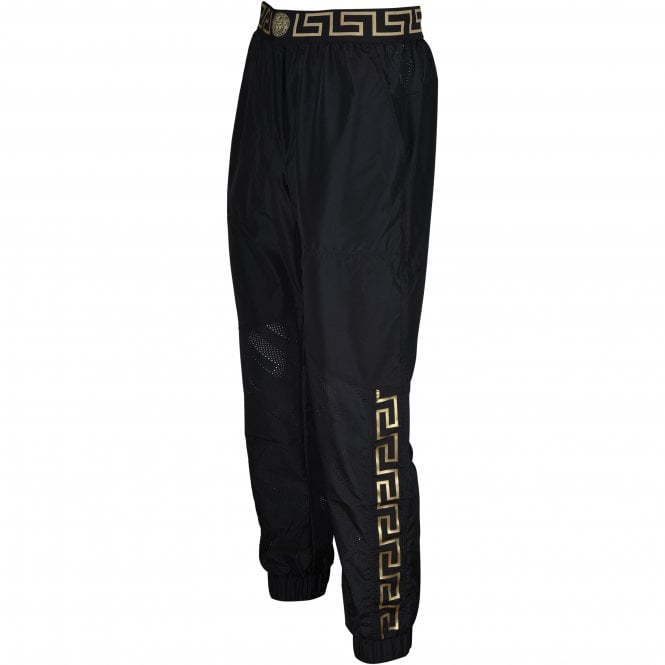 Iconic Logo Tape Technical Gym Jogging Bottoms, Black/gold-Versace-UNDERU