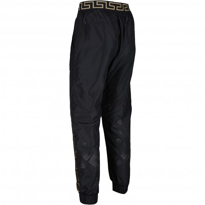 Iconic Logo Tape Technical Gym Jogging Bottoms, Black/gold-Versace-UNDERU