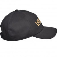 Large Logo Baseball Cap, Black/gold-Versace-UNDERU