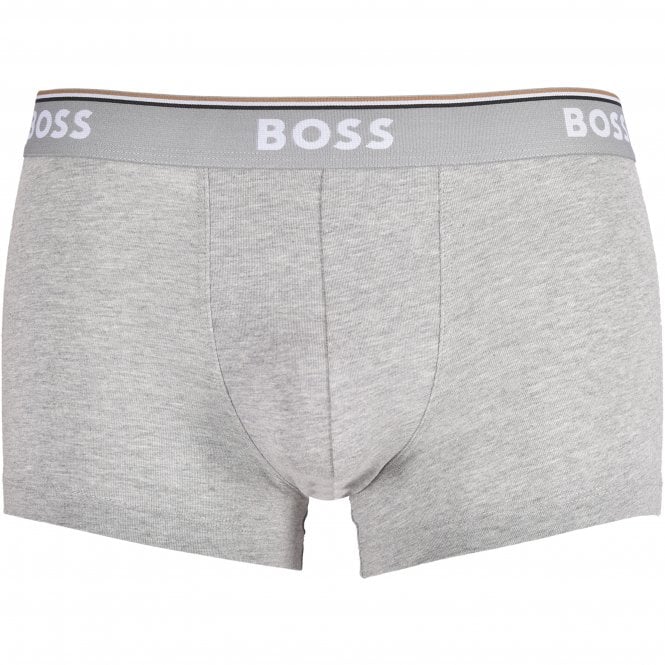 3-Pack Power Logo Boxer Trunks, Black/White/Grey-BOSS-UNDERU