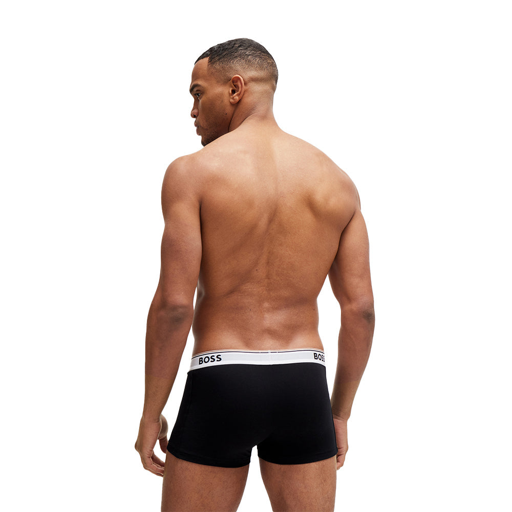 3-Pack Power Logo Boxer Trunks, Black-BOSS-UNDERU