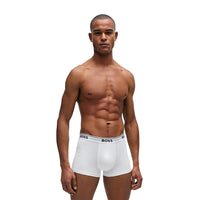 3-Pack Power Logo Boxer Trunks, White-BOSS-UNDERU