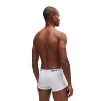 3-Pack Power Logo Boxer Trunks, White-BOSS-UNDERU