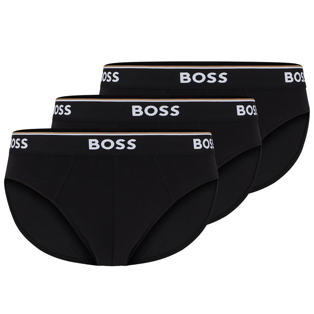 3-Pack Power Logo Briefs, Black-BOSS-UNDERU