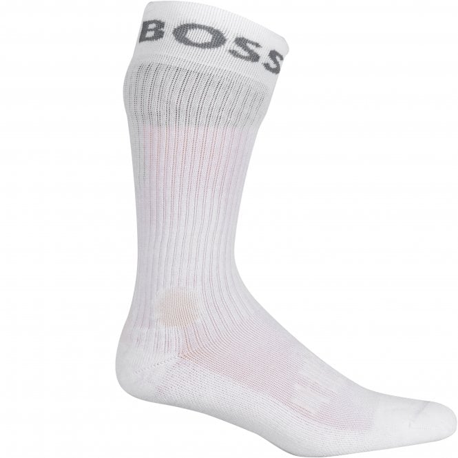 2-Pack Logo Sports Socks, White-BOSS-UNDERU