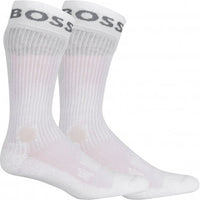 2-Pack Logo Sports Socks, White-BOSS-UNDERU