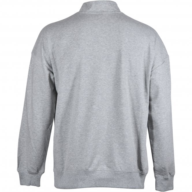 Embroidered Logo Qtr-Zip Track Jacket, Grey Heather-Calvin Klein-UNDERU