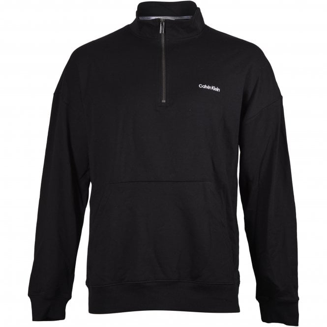 Embroidered Logo Qtr-Zip Track Jacket, Black-Calvin Klein-UNDERU