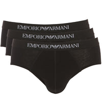 3-Pack Pure Cotton Briefs, Black-Emporio Armani-UNDERU