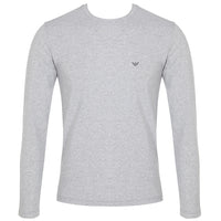 Stretch Cotton Slim-Fit Long-Sleeve T-Shirt, Grey Melange-Emporio Armani-UNDERU