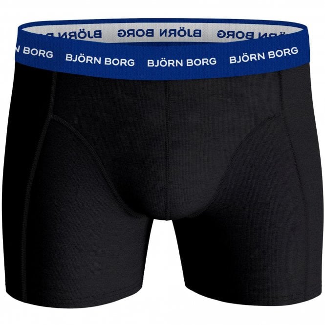 Bjorn Borg-2-Pack Contrast Waistband Boxer Trunks, Black-UNDERU