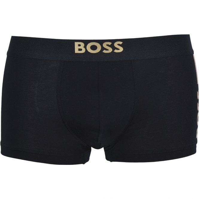 BOSS-Starlight Side Logo Boxer Trunk, Black/gold-UNDERU