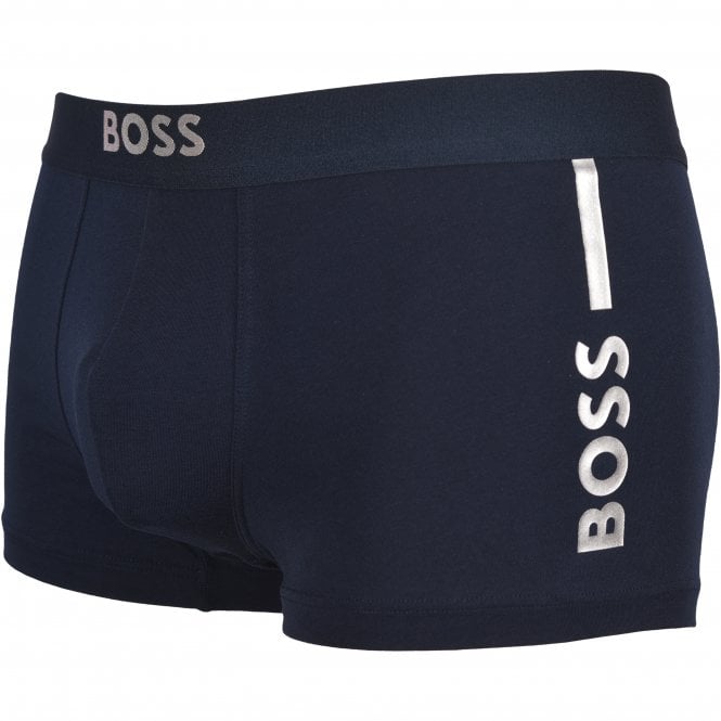 BOSS-Starlight Side Logo Boxer Trunk, Navy/silver-UNDERU