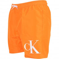 Calvin Klein-cK1 Logo Boys Swim Shorts, Sun Kissed Orange-UNDERU