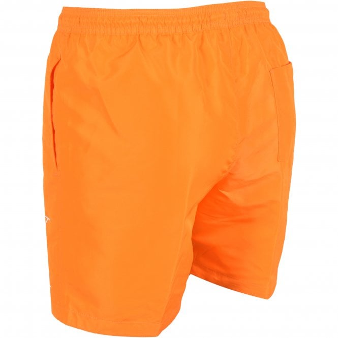 Calvin Klein-cK1 Logo Boys Swim Shorts, Sun Kissed Orange-UNDERU