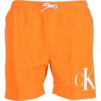 Calvin Klein-cK1 Logo Boys Swim Shorts, Sun Kissed Orange-UNDERU