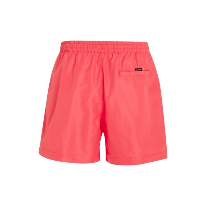 Calvin Klein-Logo Tape Swim Shorts, Pink Flash-UNDERU