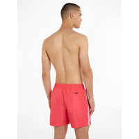 Calvin Klein-Logo Tape Swim Shorts, Pink Flash-UNDERU