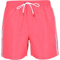 Calvin Klein-Logo Tape Swim Shorts, Pink Flash-UNDERU