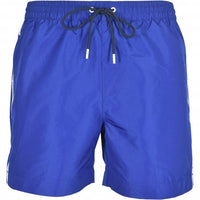 Calvin Klein-Logo Tape Swim Shorts, Mid Azure Blue-UNDERU