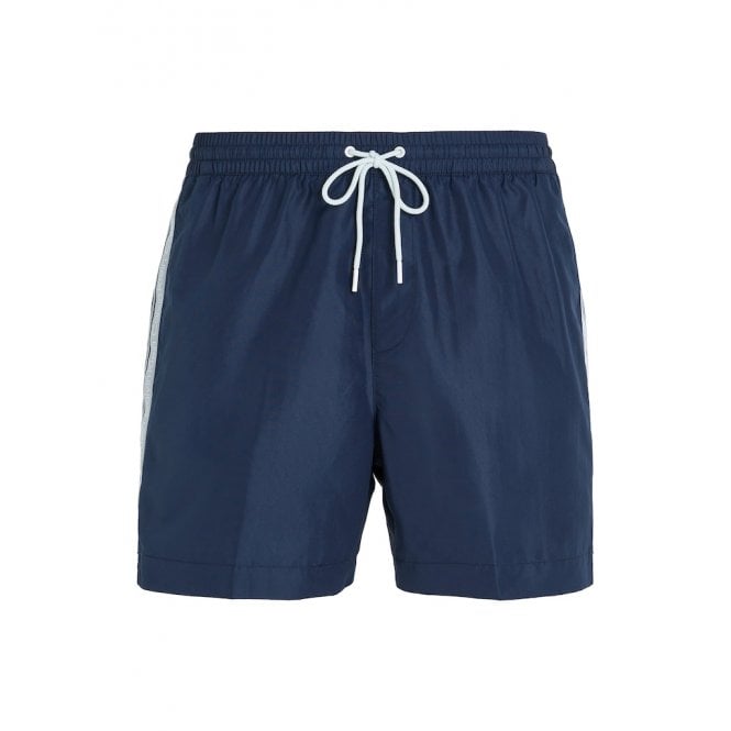 Calvin Klein-Logo Tape Swim Shorts, Navy-UNDERU