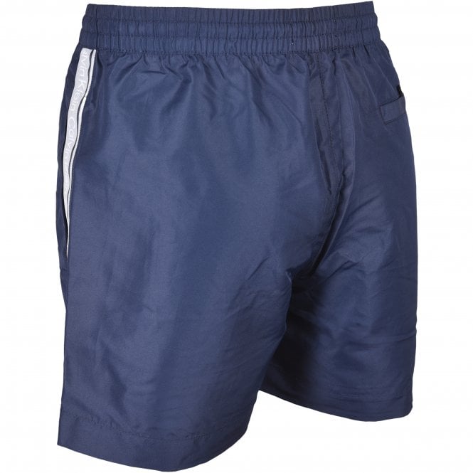 Calvin Klein-Logo Tape Swim Shorts, Navy-UNDERU